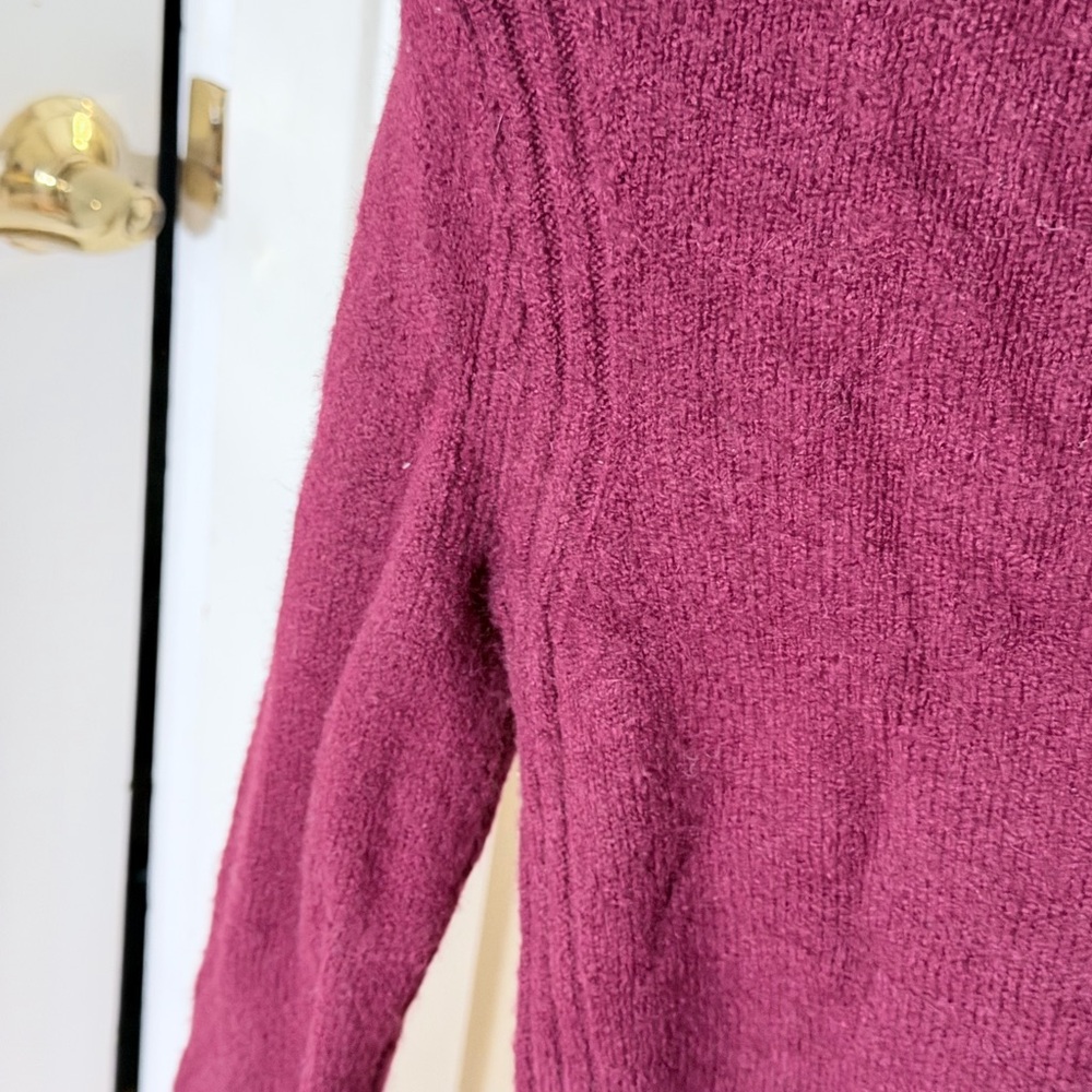 Merino Wool Blend Maroon Sweater - Picture 2 of 6